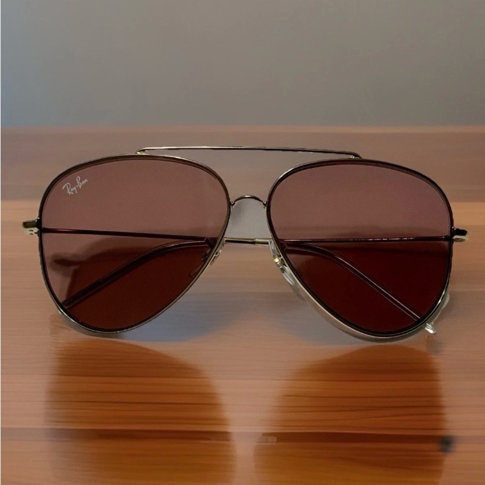 Ray-Ban Aviator Reverse Sunglasses RBR0101S 001/69 Gold/ Dark Violet 59mm W/case